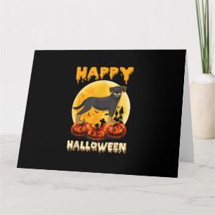 ruttweilerkostummen happy halloween hund skrämmand kort