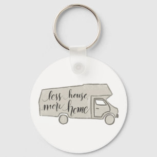 RV/Camper Keychain, mycket litet hus, Handlettered Nyckelring