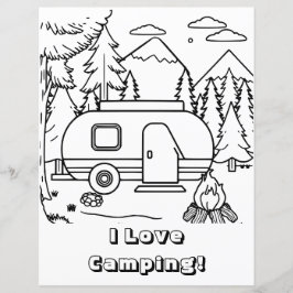 RV Camper och Campfire | Färgsida