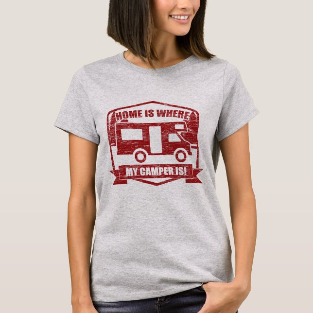 RV Camper Van Owners Vild Camping Tee Shirt (Framsida)