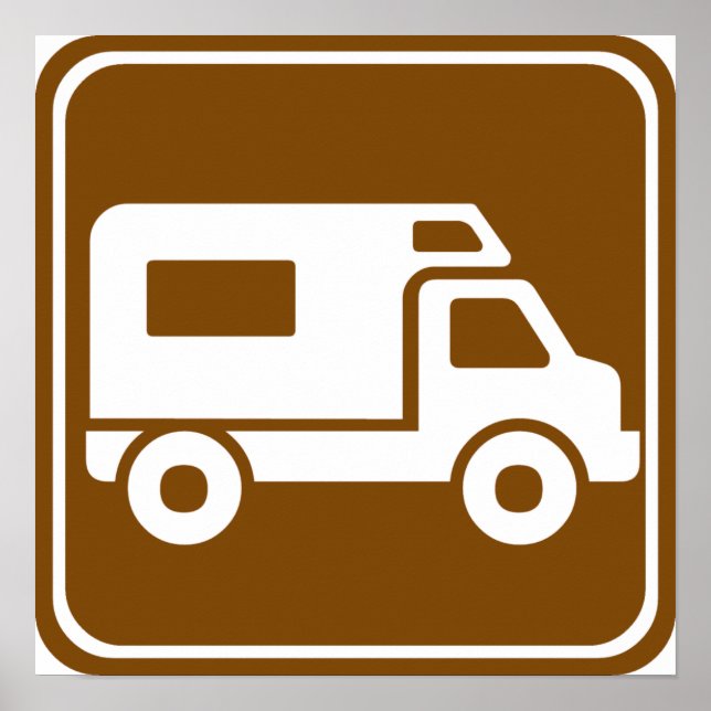 RV Campground Highway-tecken Poster (Framsidan)