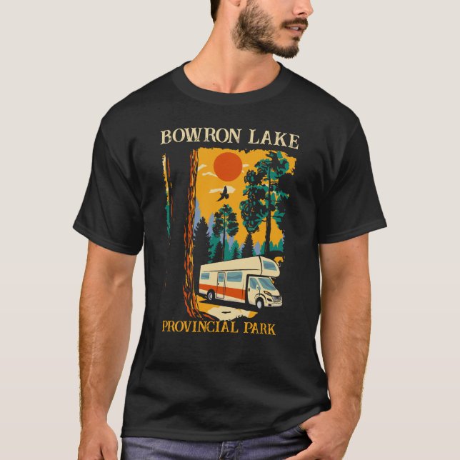 RV Camping Bowron Sjö Provinspark Kanada T Shirt (Framsida)