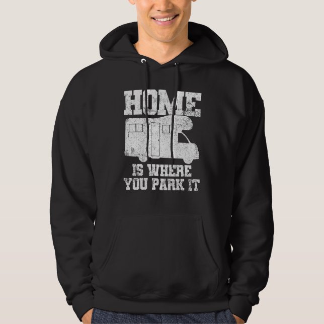 Rv Camping Camper Motorhome Caravan Trailer Hoodie (Framsida)