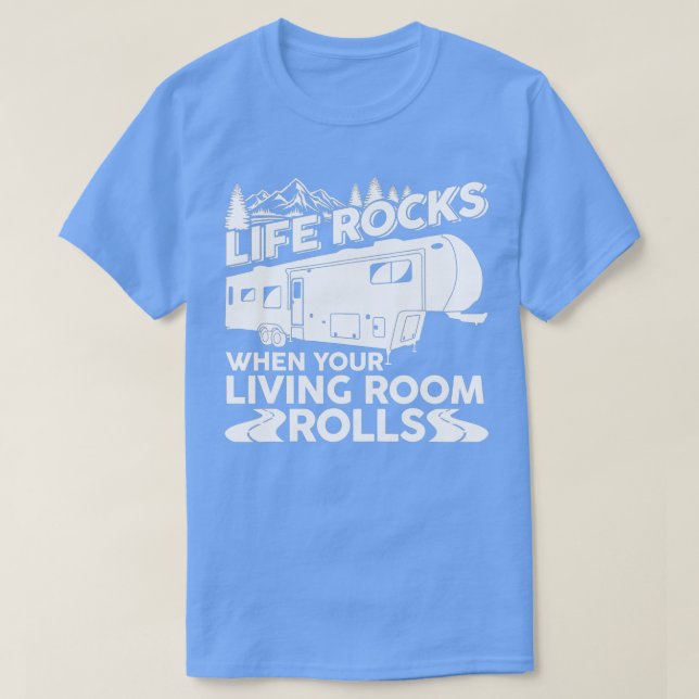RV Camping Funny Road Resa Vacation Femte hjulet T Shirt (Design framsida)