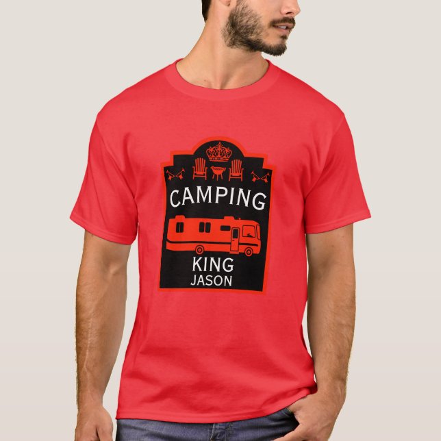 RV Camping Kung USA T Shirt (Framsida)