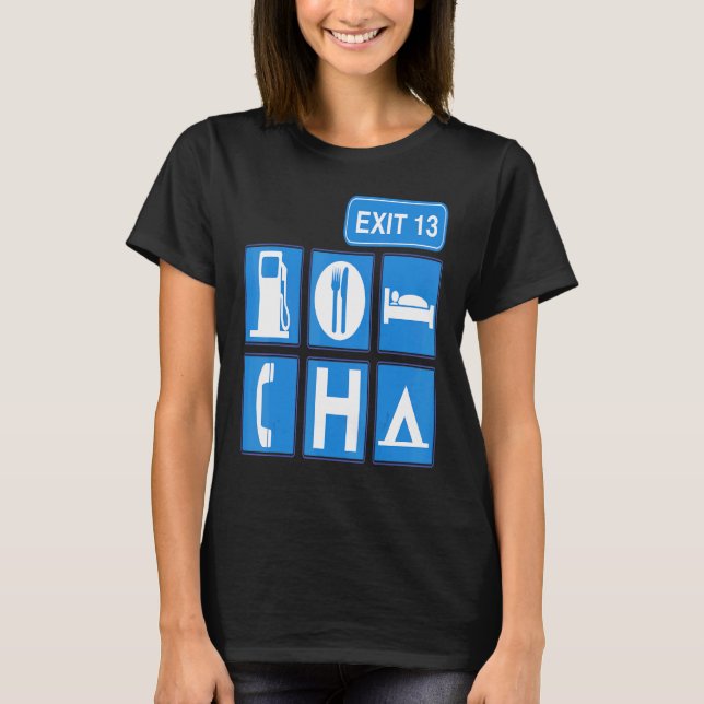 RV Camping Road Travel Highway Sign T Shirt (Framsida)