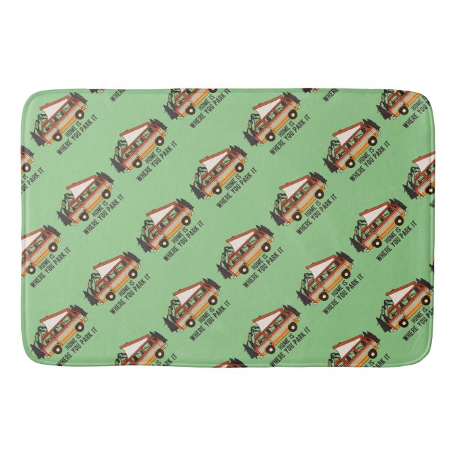 RV Camping Tält-släpvagnens hem är där du parkerar Badrumsmatta (Framsidan)