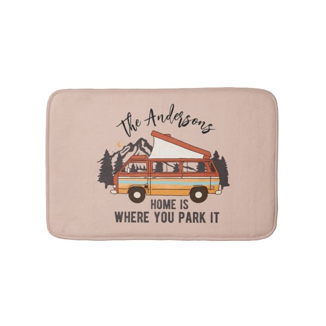 RV Camping Tält-släpvagnshem är där man parkerar d Badrumsmatta (Framsidan)