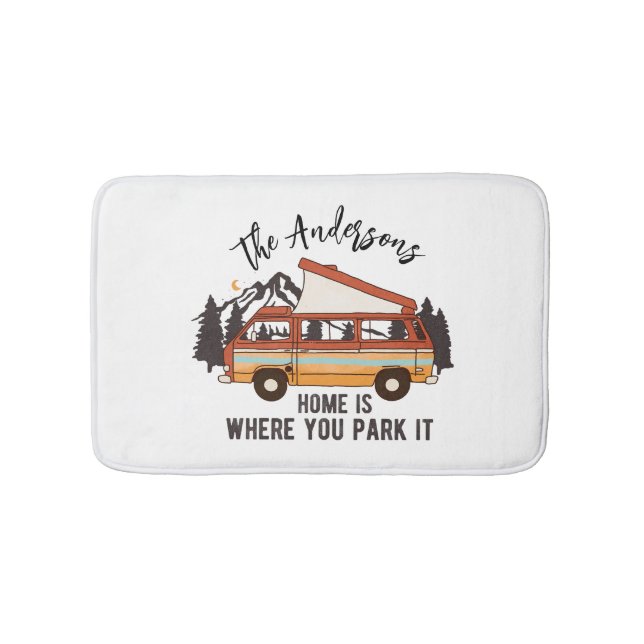 RV Camping Tält-släpvagnshem är där man parkerar d Badrumsmatta (Framsidan)