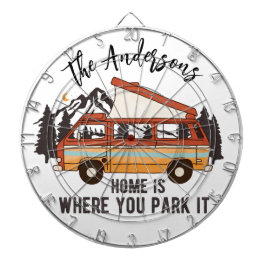 RV Camping Tält-släpvagnshem är där man parkerar d Darttavla