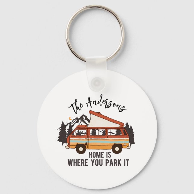 RV Camping Tält-släpvagnshem är där man parkerar d Nyckelring (Framsida)