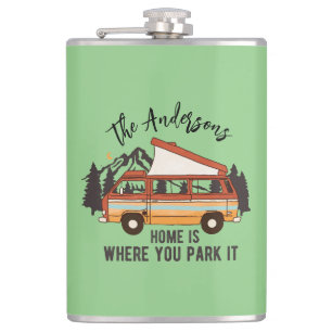RV Camping Trailer Hem är där du parkerar det Fickplunta