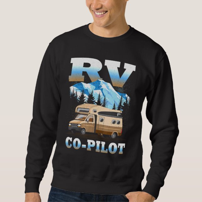 Rv Co Pilot Motorhome Camping Travel Vacation Coup Lång Ärmad Tröja (Framsida)