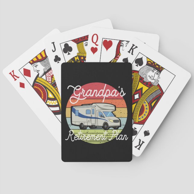 RV Grandpas Pension-plan - Camping Gift T-Shir Casinokort (Baksidan)