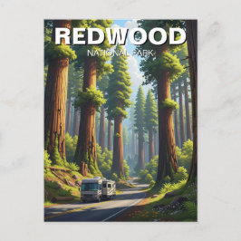 RV i nationalparken Redwood Vykort