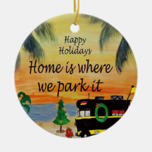 RV Julkamper i solnedgång från min konst