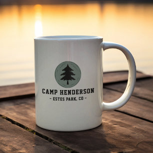 RV-kampanj för Rustic Family Namn och Campsite Anp Kaffemugg