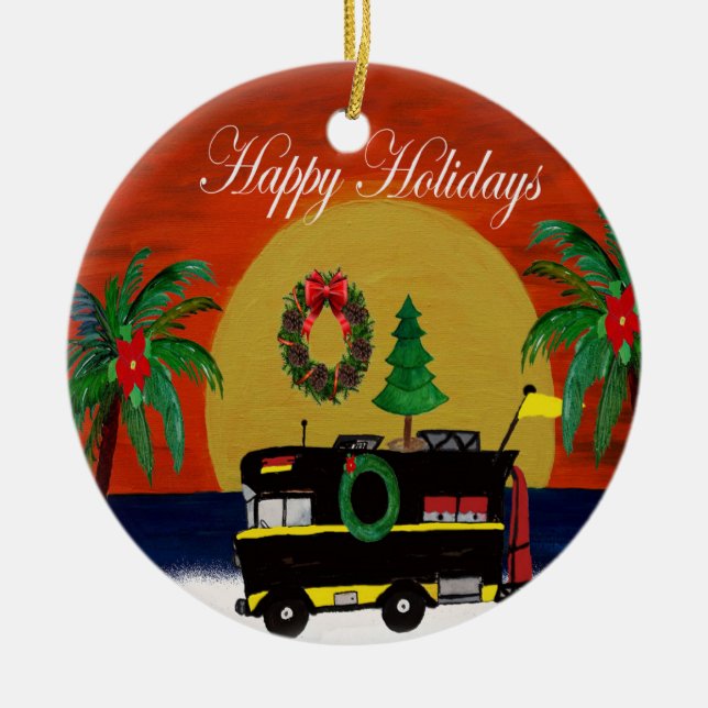 RV kamper julprydnad från min konst Julgransprydnad Keramik (Framsidan)