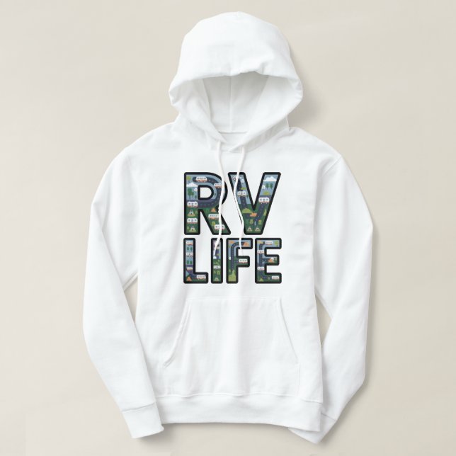 RV Life Äventyr Camper Road Resa Typography Hoodie (Design framsida)