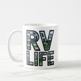 RV Life Äventyr Camper Road Resa Typography Kaffemugg