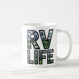 RV Life Äventyr Camper Road Resa Typography Kaffemugg