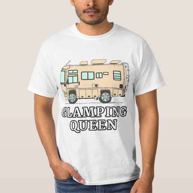 RV Motorhome GLAMPING QUEEN  T Shirt (Framsida)