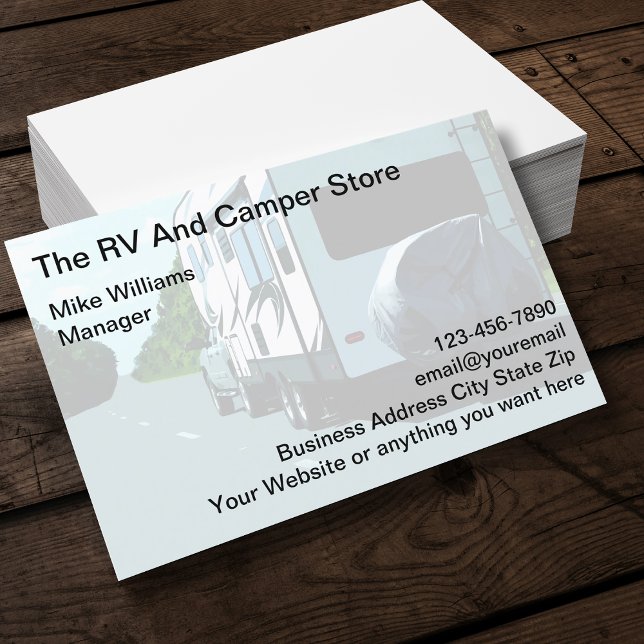 RV- och Camper Store-Affärskort Visitkort (Skapare uppladdad)