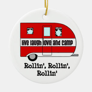 RV Ornaments - "Så här rullar vi" Julgransprydnad Keramik