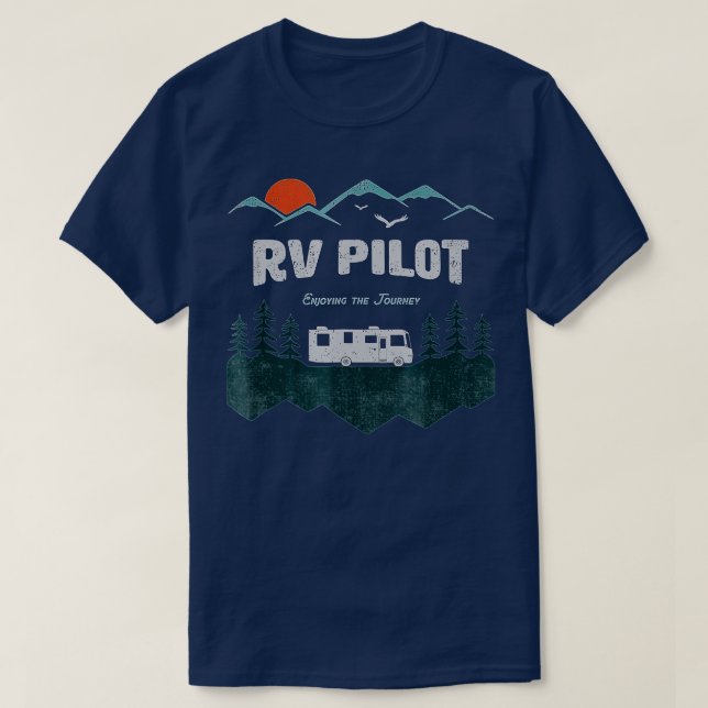 RV Pilot Camping  Motorhome ravel Vacation Gift  T Shirt (Design framsida)