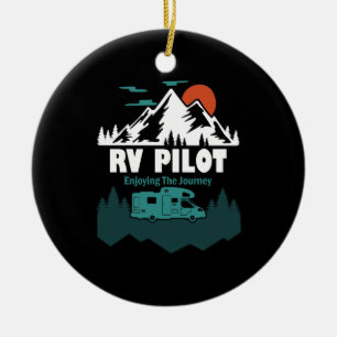 RV Pilot Camping Motorhome Travel Vacation Gift Julgransprydnad Keramik