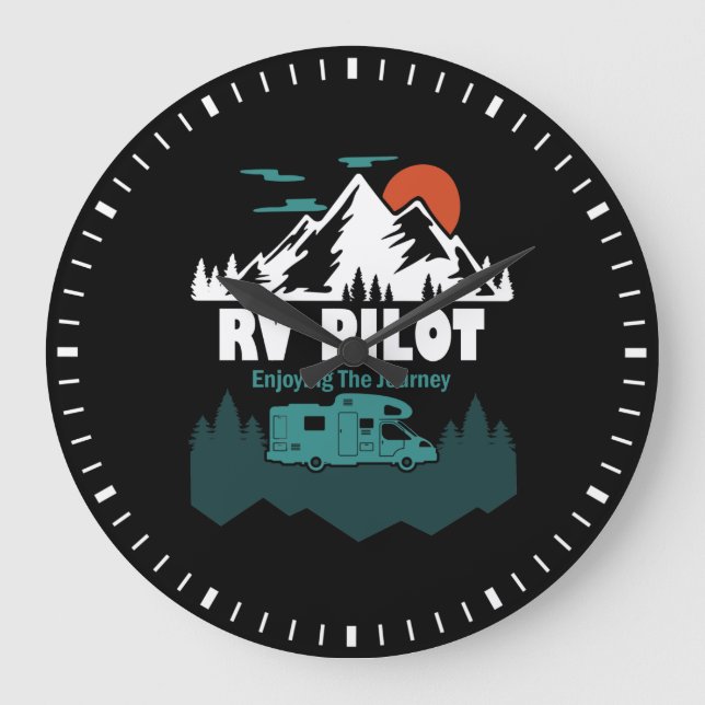 RV Pilot Camping Motorhome Travel Vacation Gift Stor Klocka (Framsida)