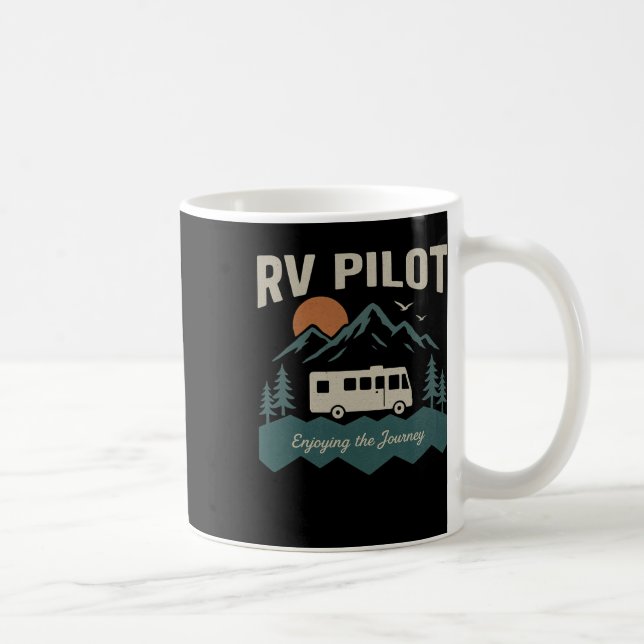 Rv Pilot Camping Retro Motorhome Travel Vacation C Kaffemugg (Höger)