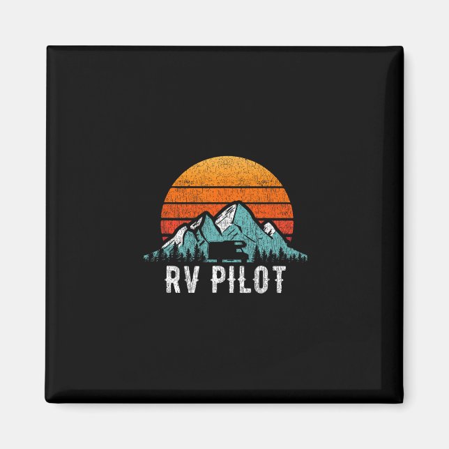 Rv Pilot Tröja Motorhome Resa Semester Present  Magnet (Framsidan)