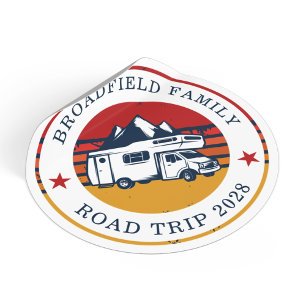 RV Road Resa Matching Family Camping Vacation Runt Klistermärke