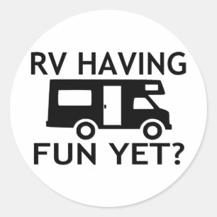 RV som har roligt Yet roligt ordlekt Runt Klistermärke