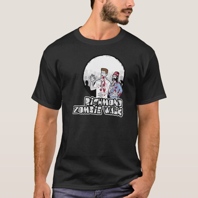 rvazombien går mörka färger för grundläggande tee shirt (Framsida)