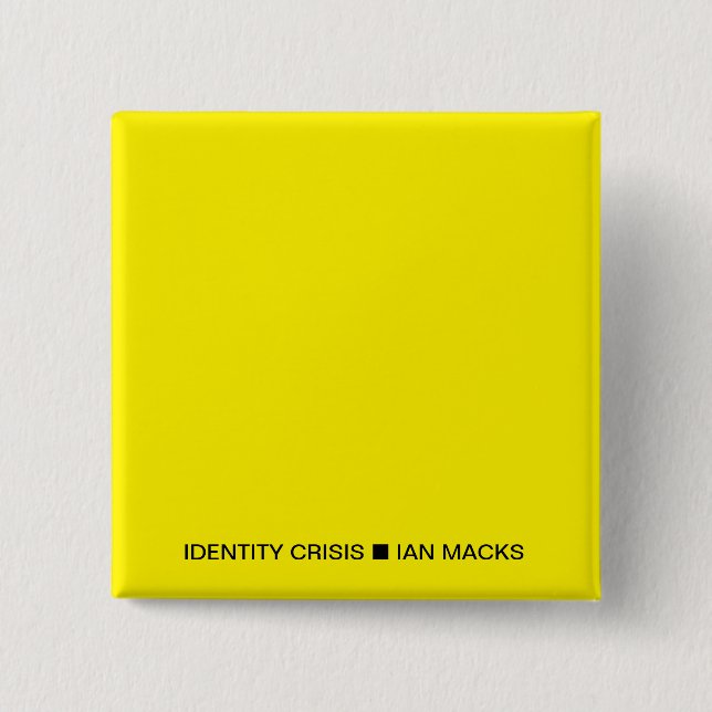 RVE Ian Macks IDENTITY CRISIS Pin (Gult Square) Knapp (Framsida)