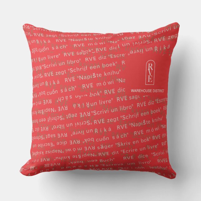 RVE SAYS: "Skriva A Bok" Pillow (Red) Kudde (Framsida)