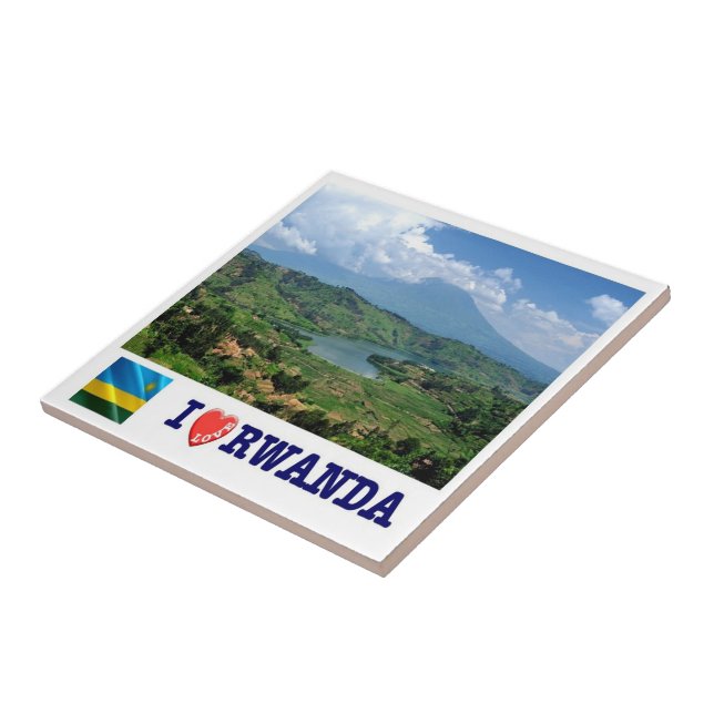 RW007 RWANDA, I Kärlek, Virunga Mountains Kakelplatta (Sidan)