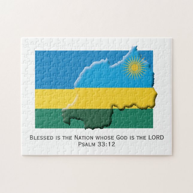 RWANDA | Blad nation | RWANDAN FLAGGA Pussel (Horisontell)