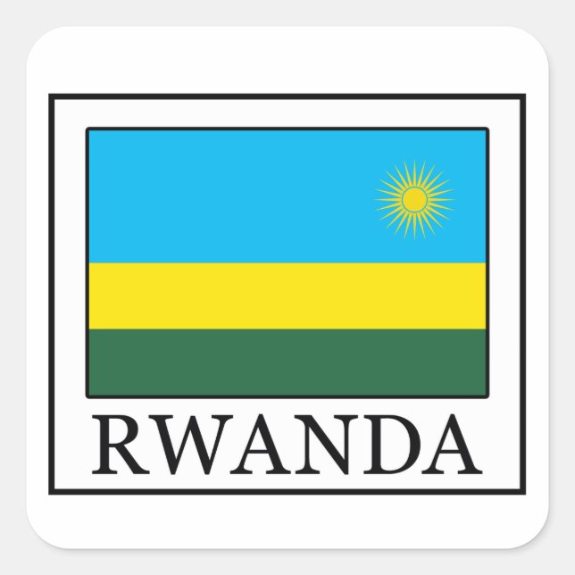Rwanda-dekal Fyrkantigt Klistermärke (Framsida)