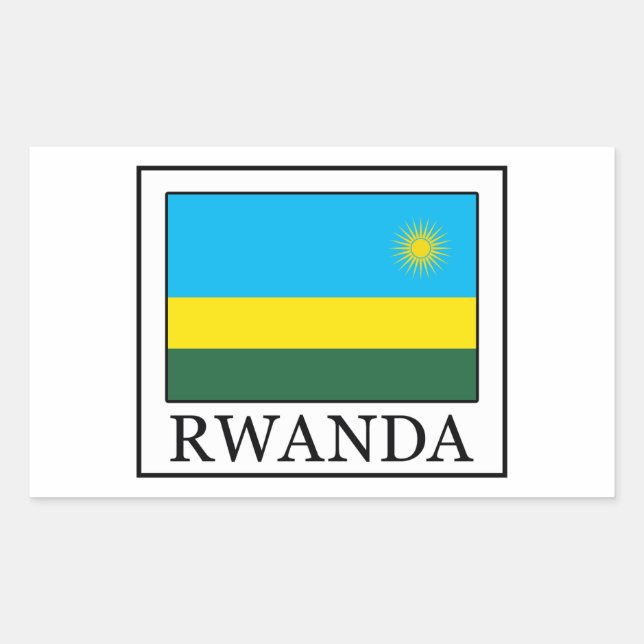 Rwanda-dekal Rektangulärt Klistermärke (Framsida)