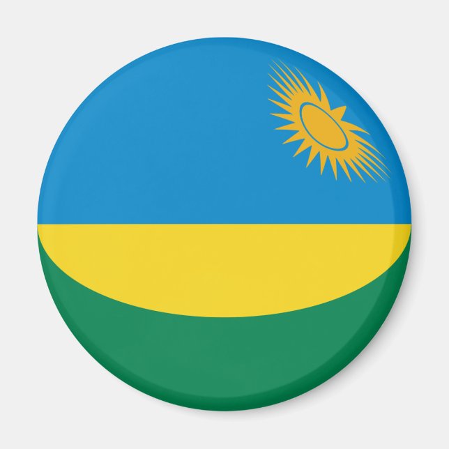 Rwanda Fisheye Flagga Magnet (Framsidan)