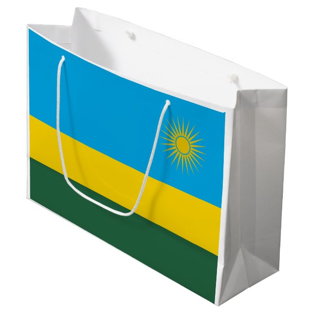 Rwanda Flagga (Framsidan Vinklad)