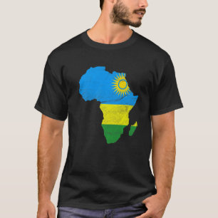 Rwanda Flagga Afrika Continent Silhouette Gift for T Shirt