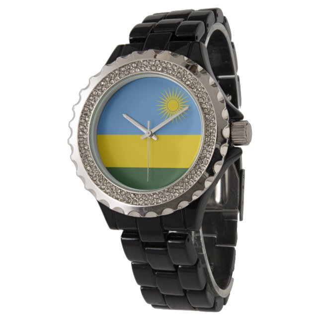 Rwanda flagga armbandsur (Vinklad)