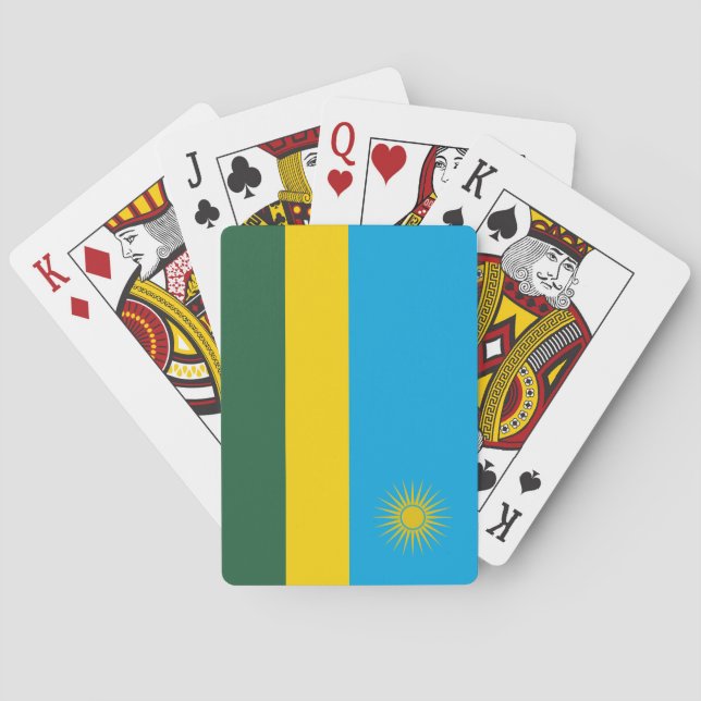 Rwanda Flagga Casinokort (Baksidan)