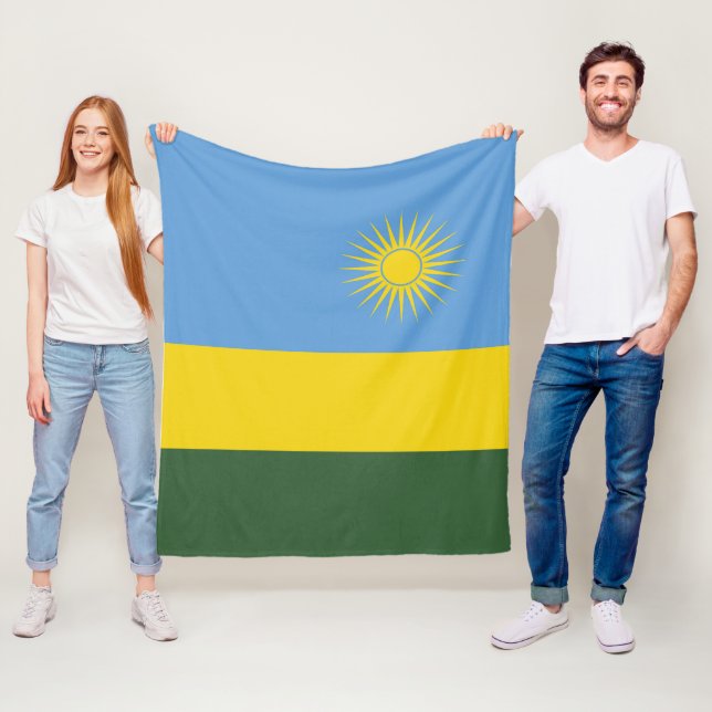 Rwanda flagga fleecefilt (På plats)