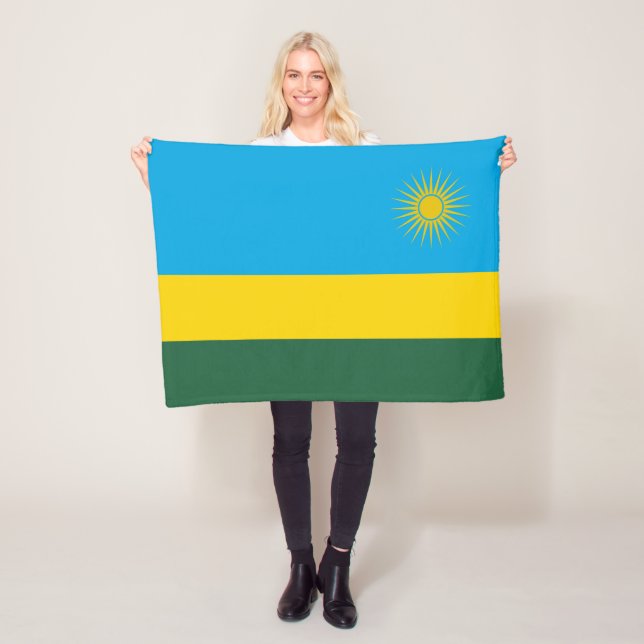 Rwanda Flagga Fleecefilt (På plats)