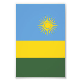 Rwanda flagga fototryck